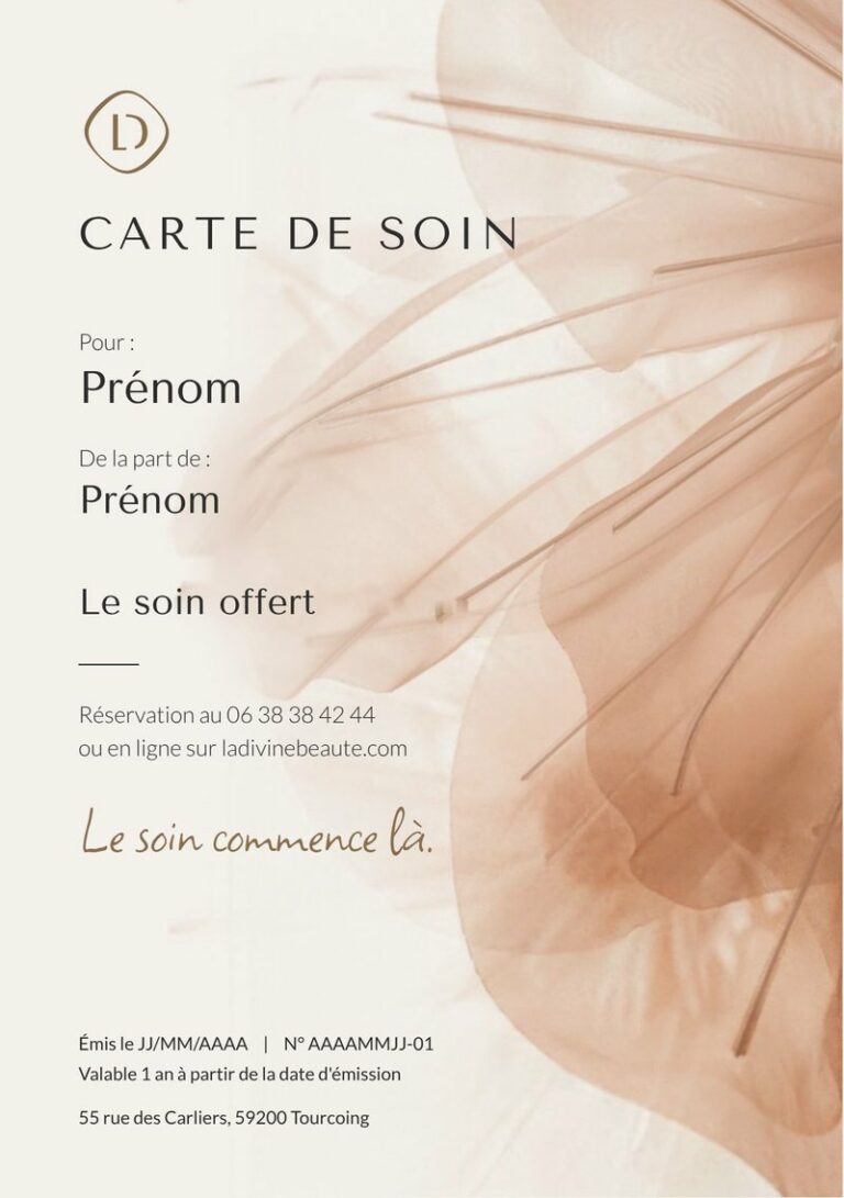 Carte de soin La Divine, visuel L'organza