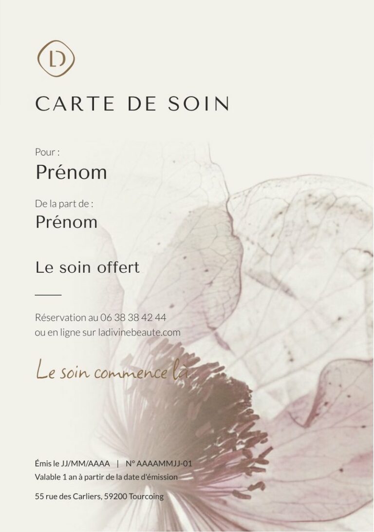 Carte de soin La Divine, visuel La fleur transparente en grand