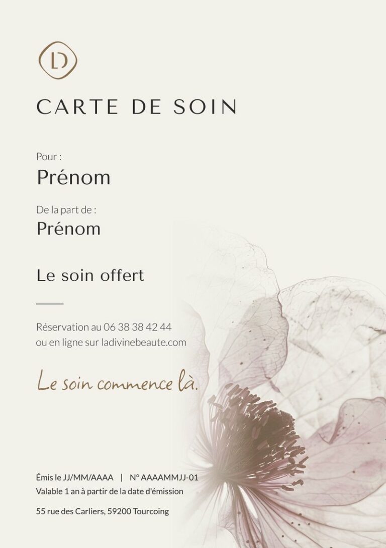 Carte de soin La Divine, visuel La fleur transparente