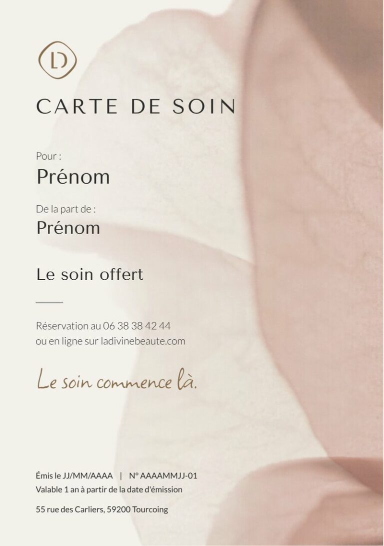 Carte de soin La Divine, visuel Les pétales